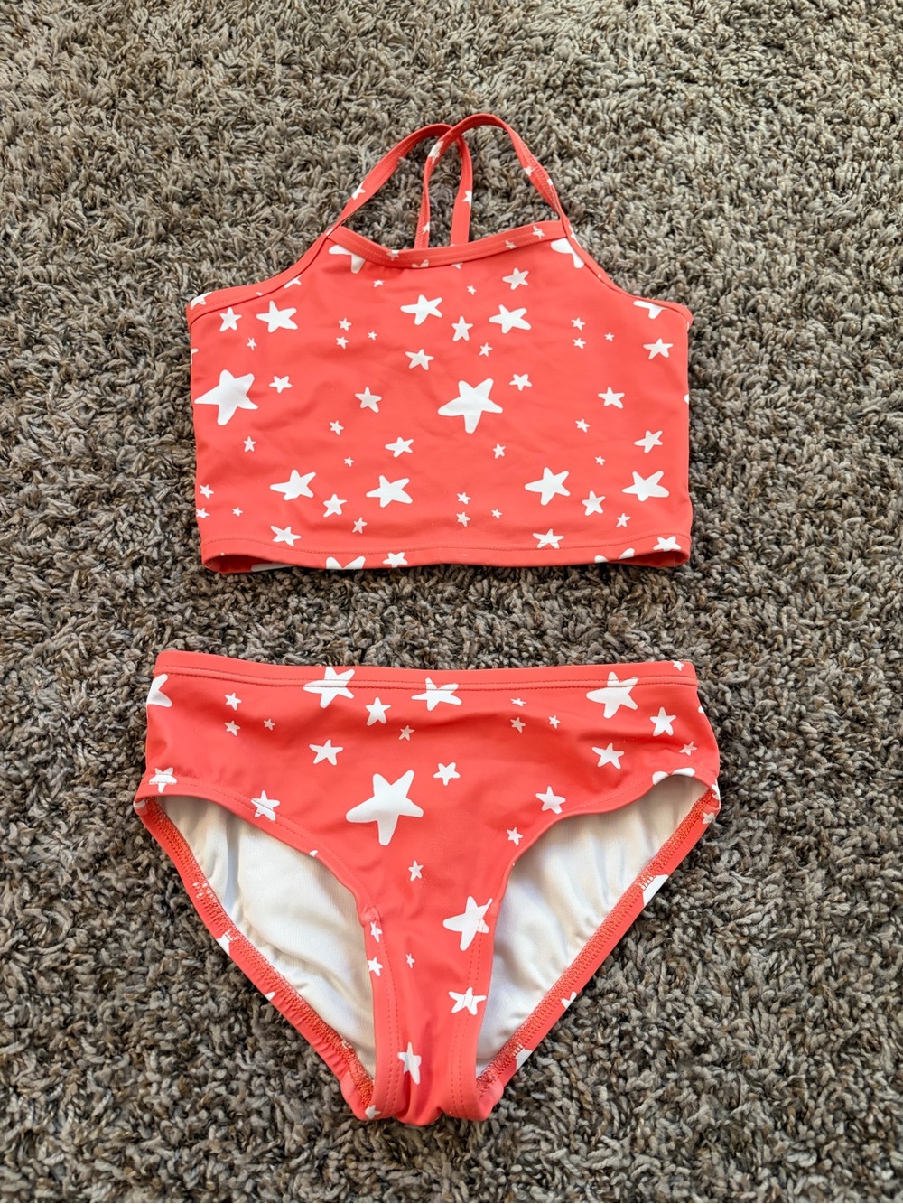 Girls Hanna Andersson Red Star-Print Tankini Swim Suit